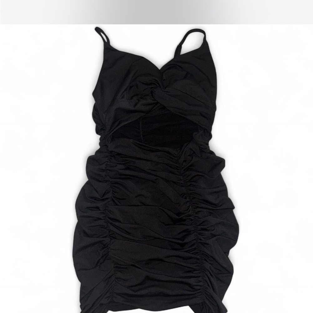 Elegant Black Ruched Dress